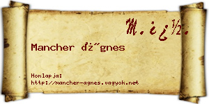Mancher Ágnes névjegykártya