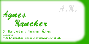 agnes mancher business card
